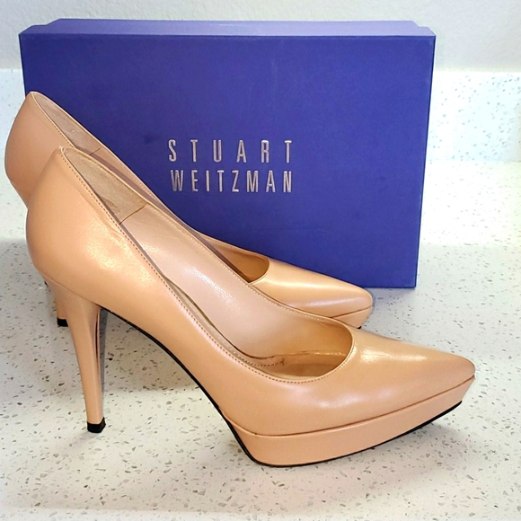 Stuart Weitzman Goatskin Pointy Toe Pump - Picture 1 of 13